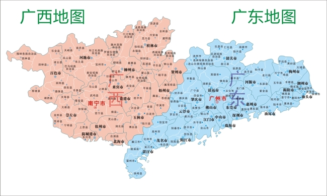 广东广西矢量地图cdr矢量图