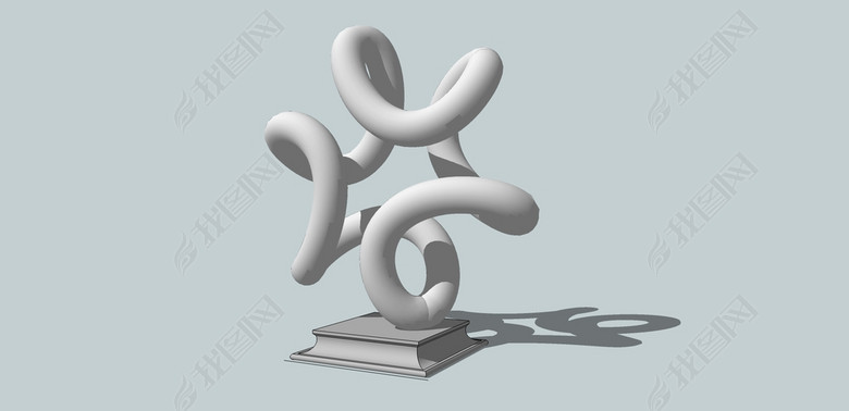 曲线创意SU雕塑模型图片下载max素材-创意产