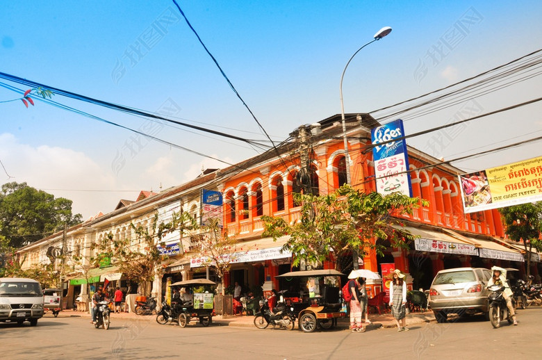 柬埔寨的街道图片下载素材-城市图片-我图网