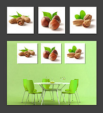 坚果花生板栗开心果无框画图片设计素材_高清