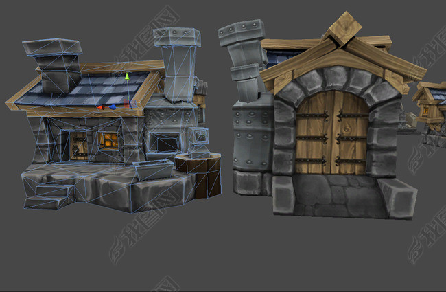 Q版卡通兽人小建筑模型(图片编号:13558792)