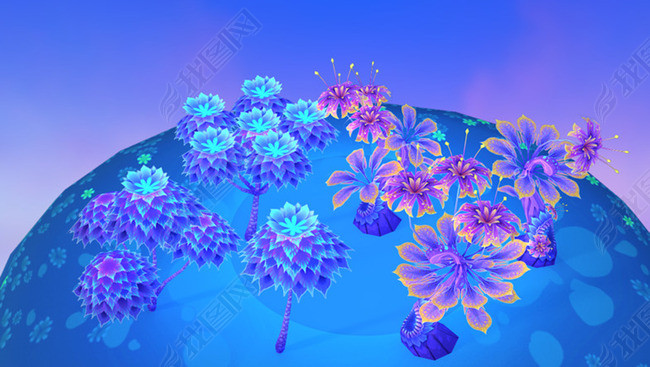 鹰击长空科幻漂浮岛屿带天空盒子图片下载fbx