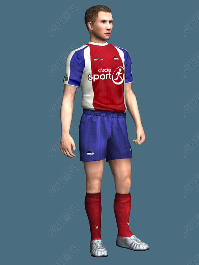 足球运动员人物设计模型图片下载max素材