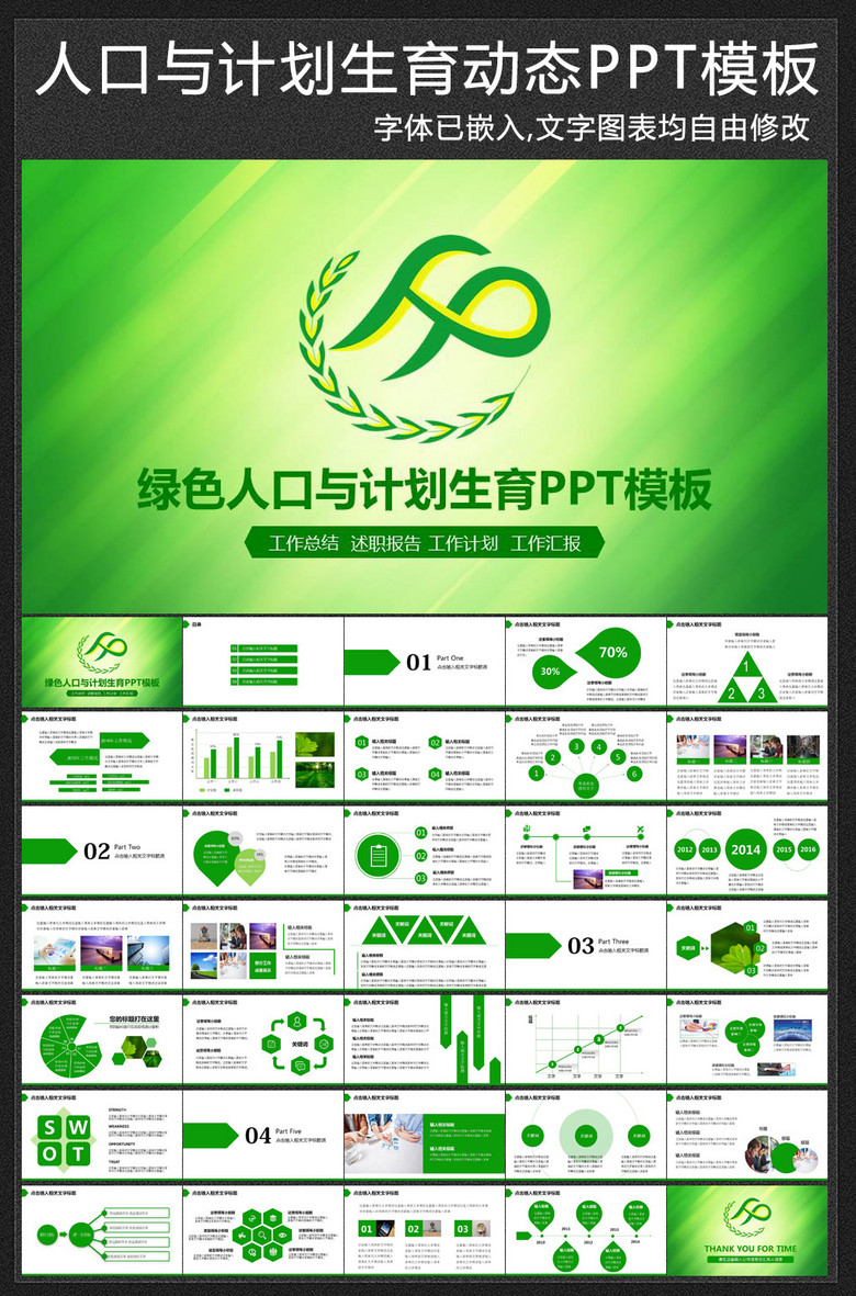 人口调查报告ppt模板_计划生育人口普查ppt模板(3)