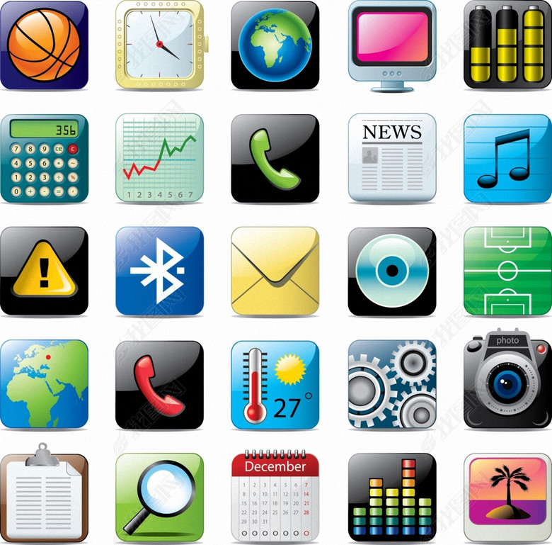 手机APP图标设计压缩4个图片下载ai素材-手机