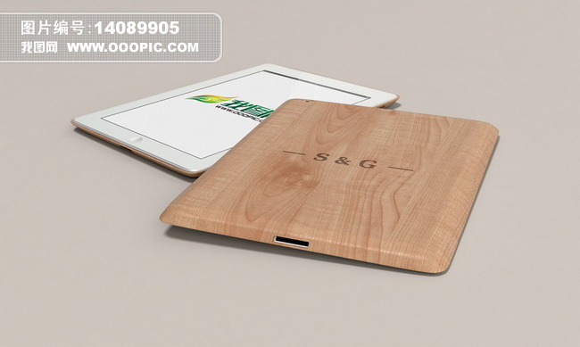 苹果平板手机木纹展示模板智能贴图图片设计素