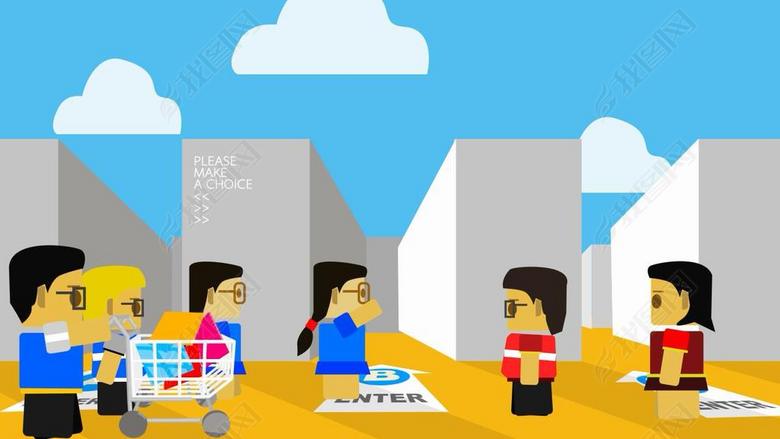 3D小人走迷宫游戏入口动画视频素材(图片编号