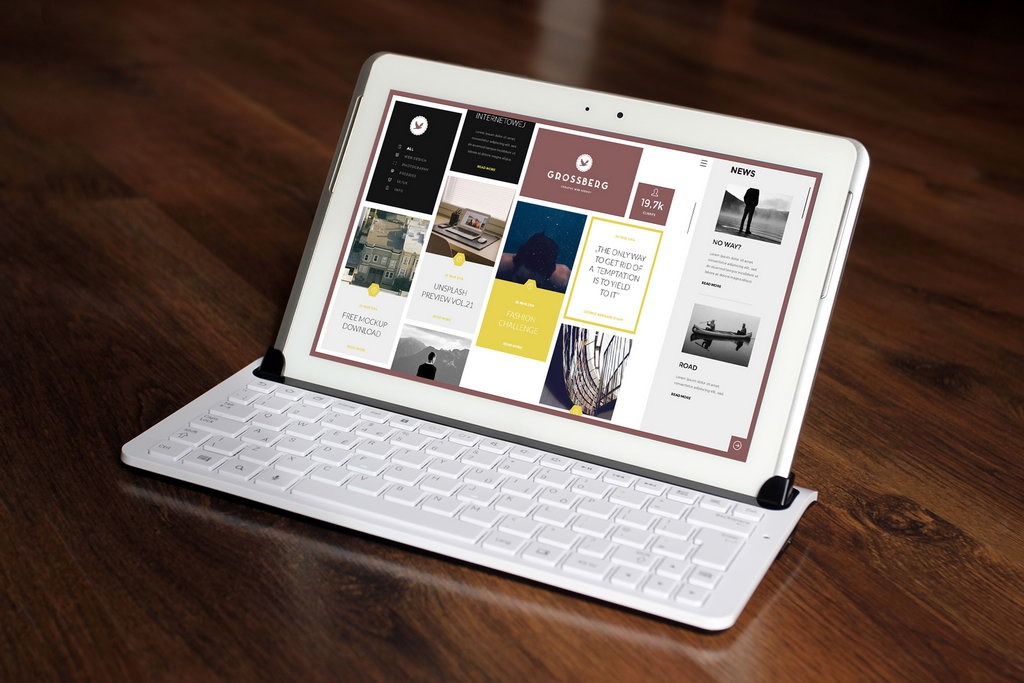 时尚平板手机展示模板智能贴图图片设计素材_