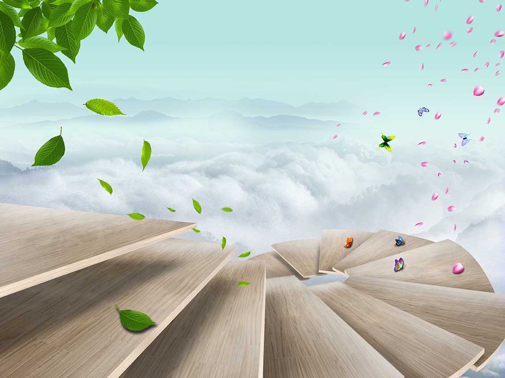 绿叶飘逸图图片设计素材_高清PSD模板下载(1