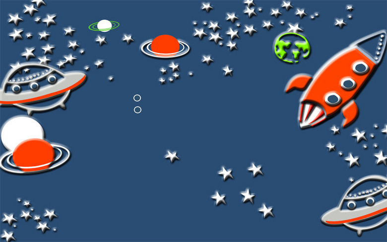 遨游星空星星飞船宇航员星际幻想背景壁画(图