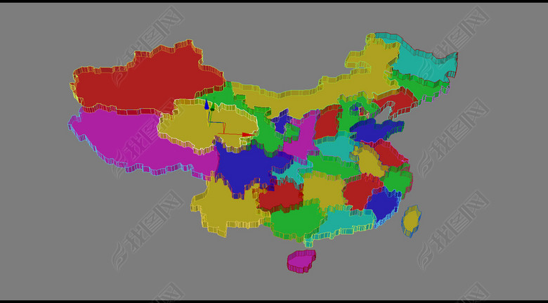 3D模型地图中国地图图片下载max素材-其他模型