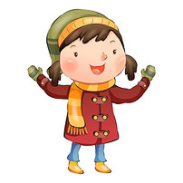 冬季卡通可爱漂亮小女孩图片素材_psd模板下