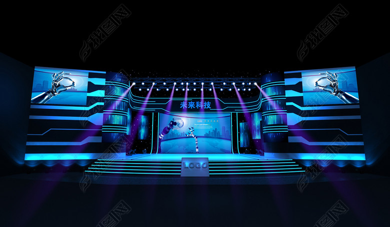 科技感舞美设计舞台设计图片下载max素材-其