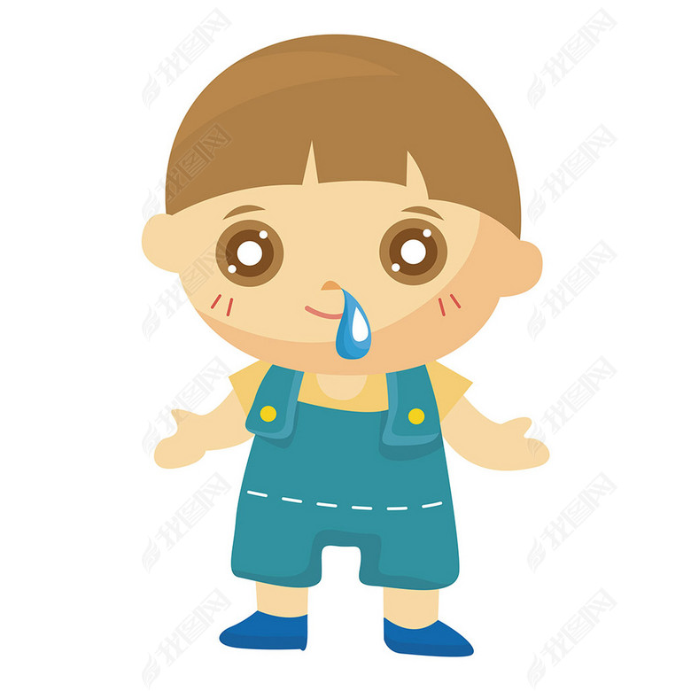 留鼻涕的小男孩图片下载psd素材-装饰图案
