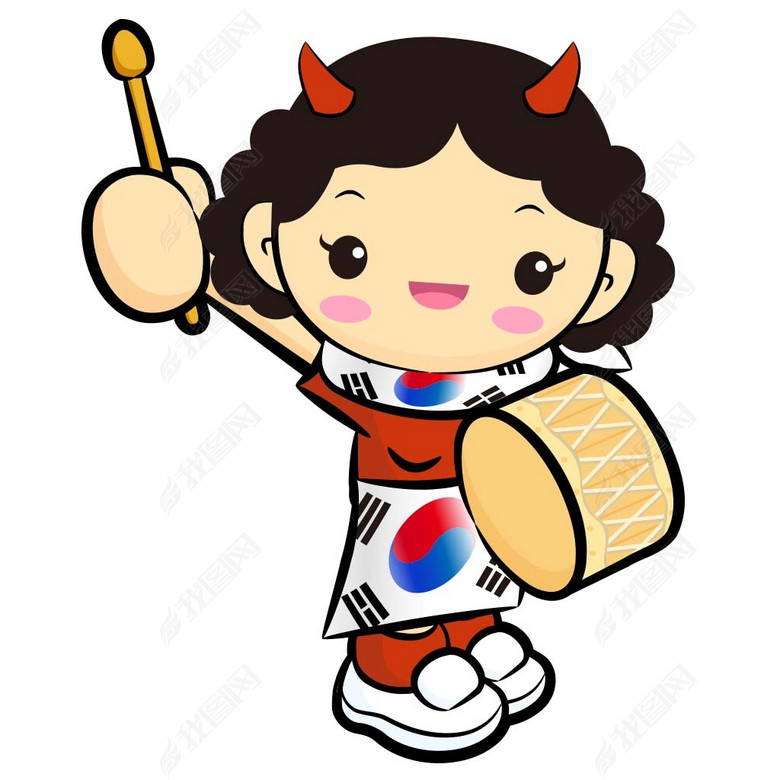 韩式卡通拉拉队加油女生图片下载psd素材-装饰