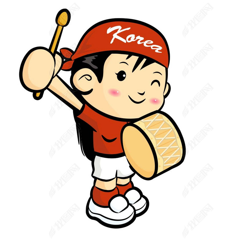 韩式卡通运动会加油女生图片下载psd素材-装饰