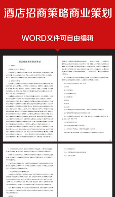 酒店管理投资咨询项目商业计划书21P