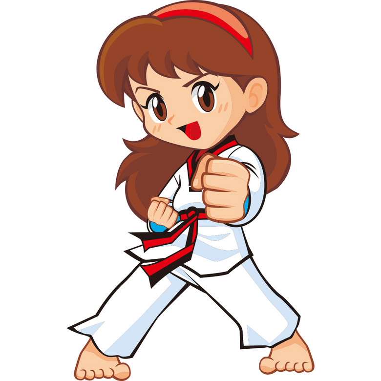 可爱跆拳道女生出拳(图片编号:14985438)_装饰