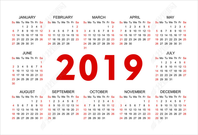 2019年日历(图片编号:15130487)