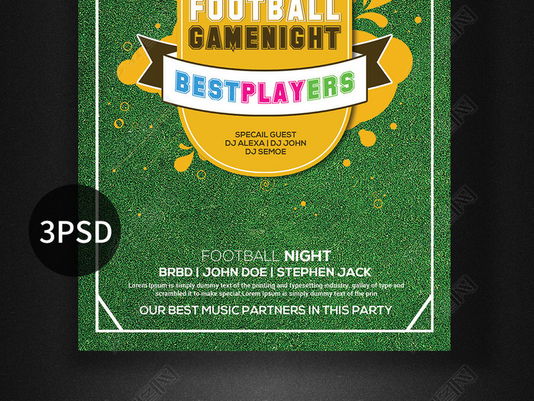 校园足球俱乐部足球比赛创意海报(图片编号:1