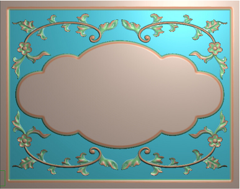 欧式西洋花草花柜门板精雕浮雕灰度图(图片编