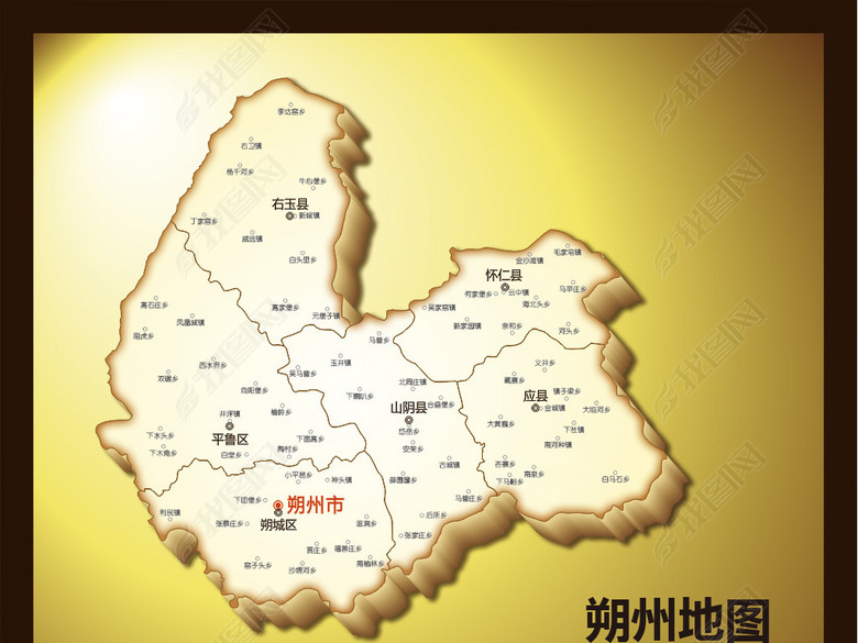 朔州地图(含矢量图)(图片编号:15155315)_山西