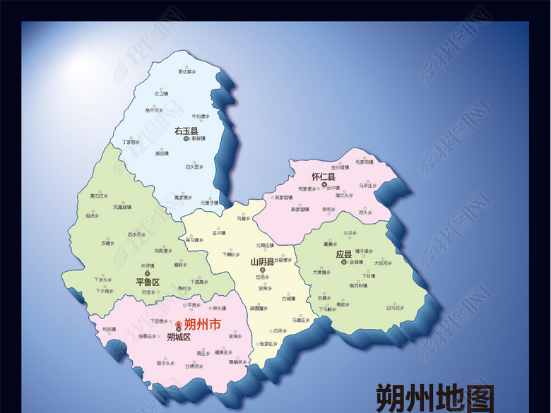 朔州地图(含矢量图)(图片编号:15155315)_山西