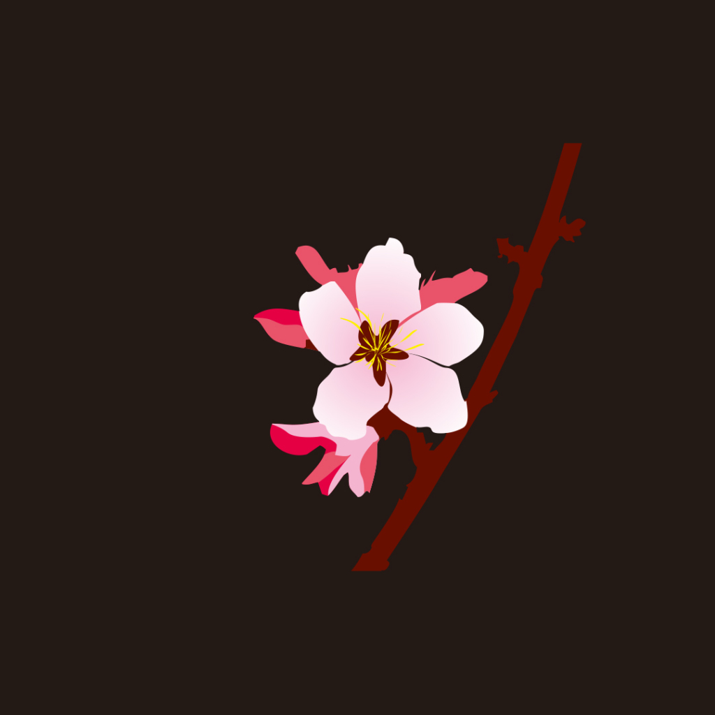 矢量卡通桃花