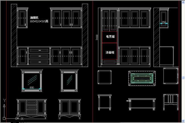 新款酒柜衣柜CAD设计及内部结构图(图片编号