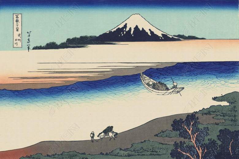 日本绘画美术浮世绘风景画背景图片下载素材-