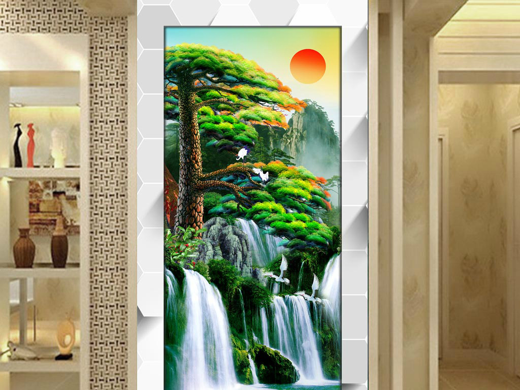 我图网提供精品流行迎客松流水生财风景玄关背景墙素材下载,作品模板源文件可以编辑替换,设计作品简介: 迎客松流水生财风景玄关背景墙 位图, RGB格式高清大图,使用软件为 Photoshop CS6(.psd)