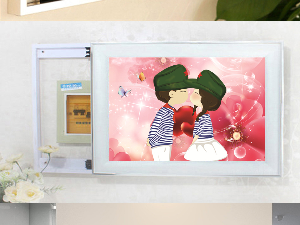 爱的吻痕LOVE客厅无框画电箱画