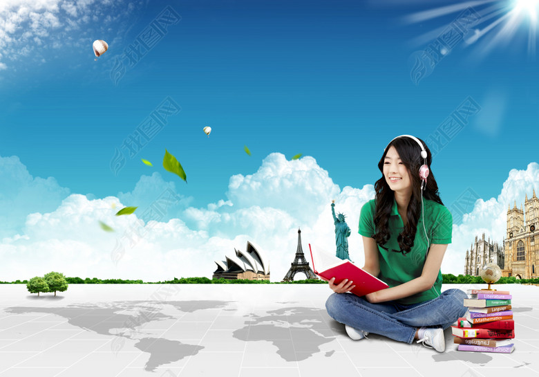学习听音乐世界背景图听歌学英语素材高清图(