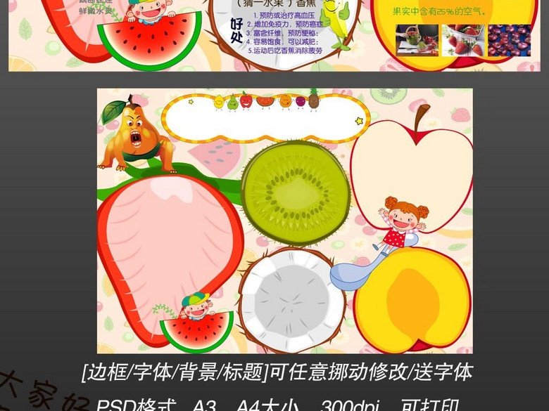 ps水果知识世界饮食健康营养手抄报小报5(图片