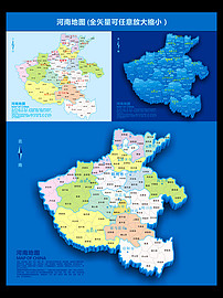 全矢量河南地图展板图片设计素材_高清cdr模板