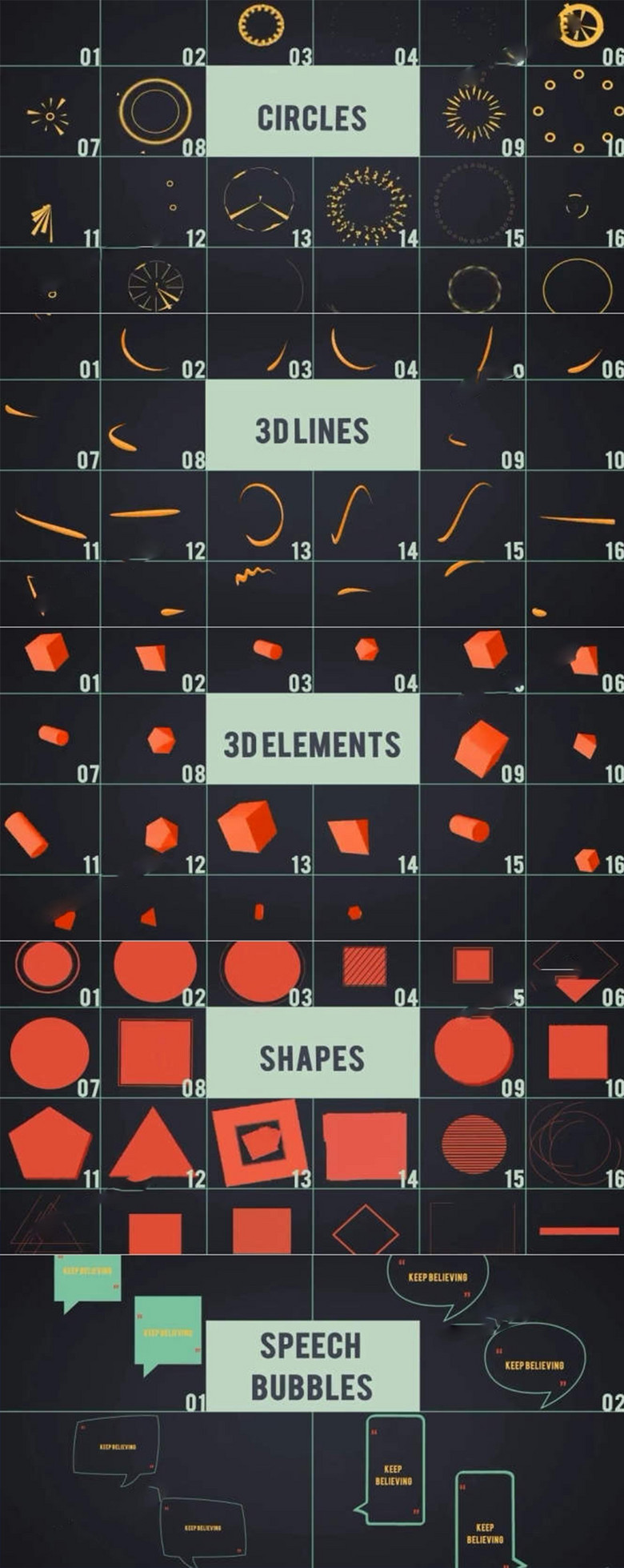 超强的mg图形元素动画特效素材大合辑