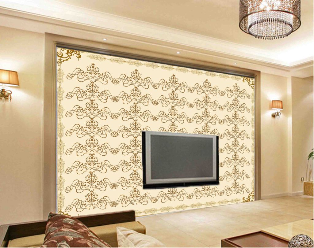 欧式简约大马革士装饰背景墙图片设计素材_高