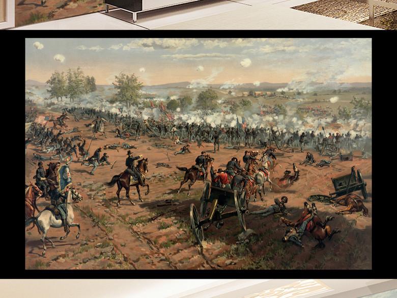 战争油画美国内战电视背景墙(图片编号:15636