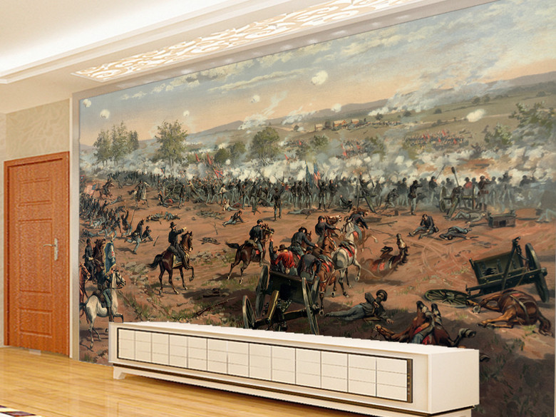 战争油画美国内战电视背景墙(图片编号:15636