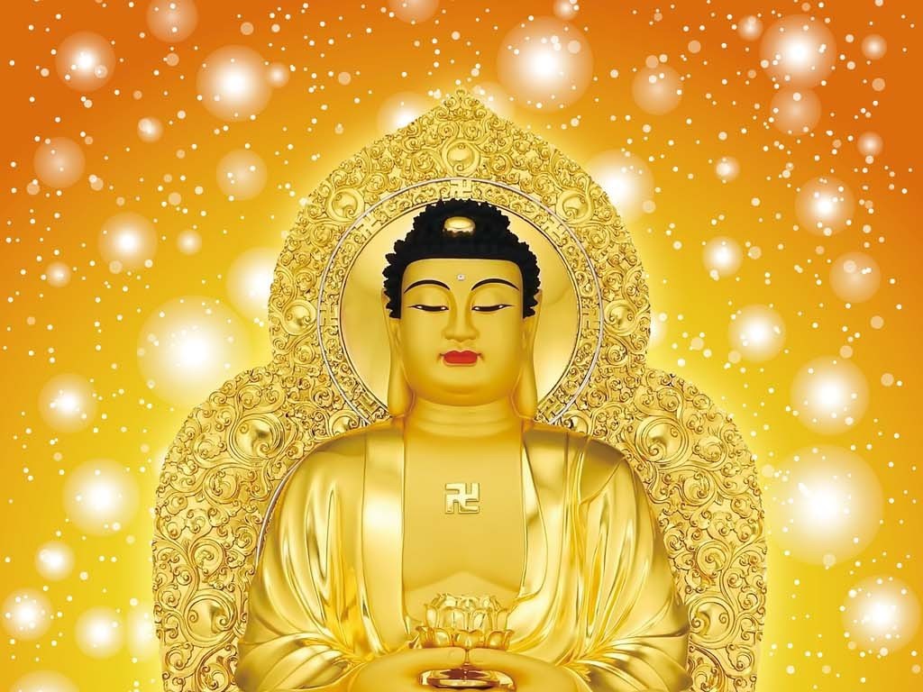 金色阿弥陀佛装饰画背景墙壁画