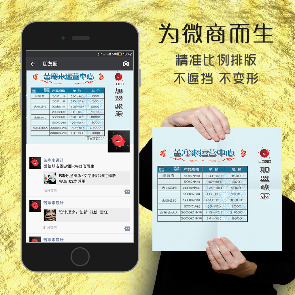 微信朋友圈封面代理价格表图片设计素材_高清