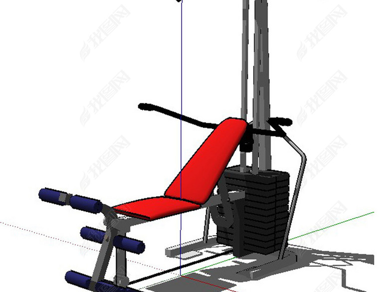 儿童游乐园户外健身器材运动场地su模型图片下