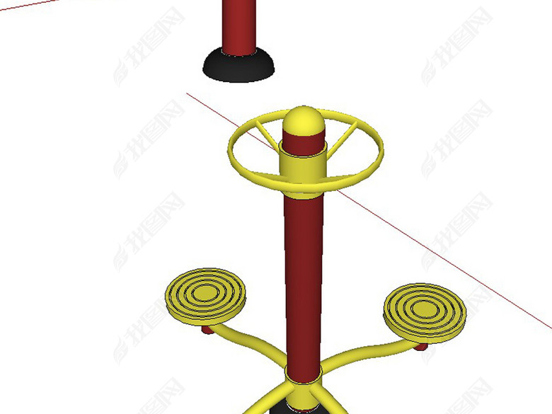 儿童游乐园户外健身器材运动场地su模型图片下