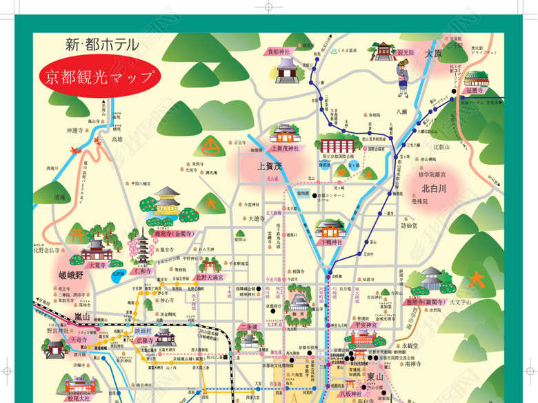 日本京都交通观光旅游矢量地图(图片编号:157