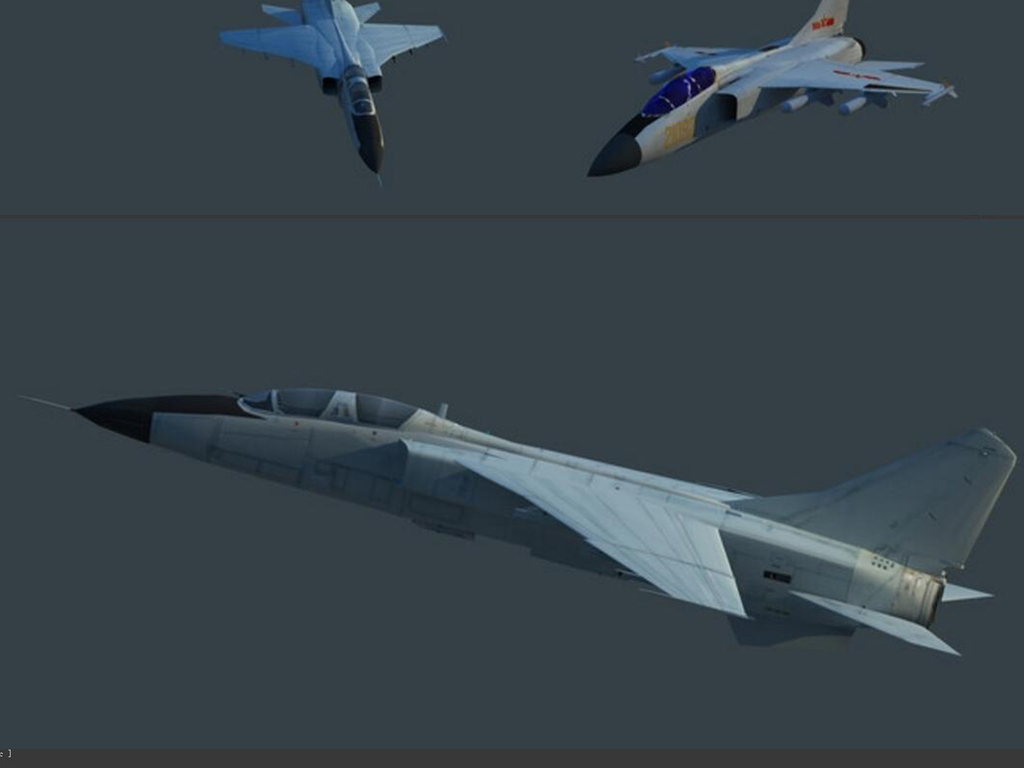 中国歼7A歼轰7A战斗机绑定动画3D模型