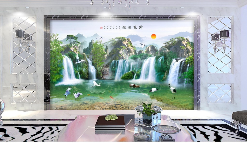 【本作品下载内容为:"旭日东升红日山水风景画3D中式电视背景墙"模板,其他内容仅为参考,如需印刷成实物请先认真校稿,避免造成不必要的经济损失。】 【声明】未经权利人许可,任何人不得随意使用本网站的原创作品(含预览图),否则将按照我国著作权法的相关规定被要求承担最高达50万元人民币的赔偿责任。