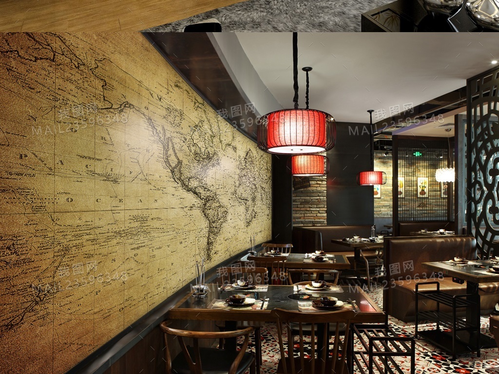 2017高清复古世界地图背景墙纸壁纸壁画