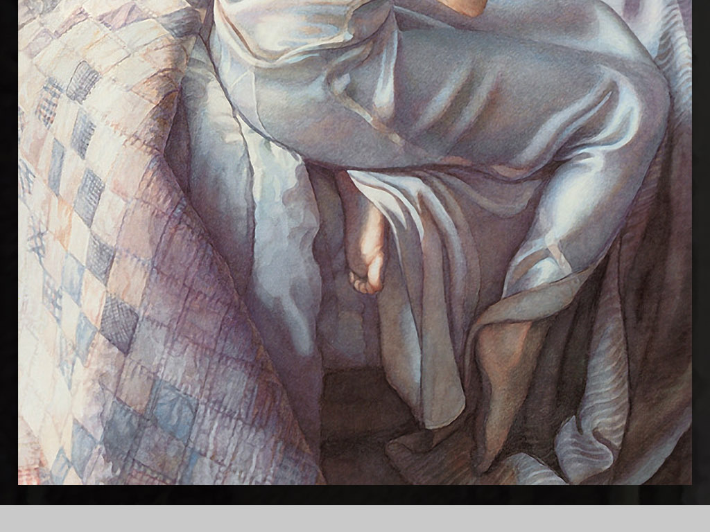 脱衣服睡觉西方美女手绘水彩装饰玄关.图片设