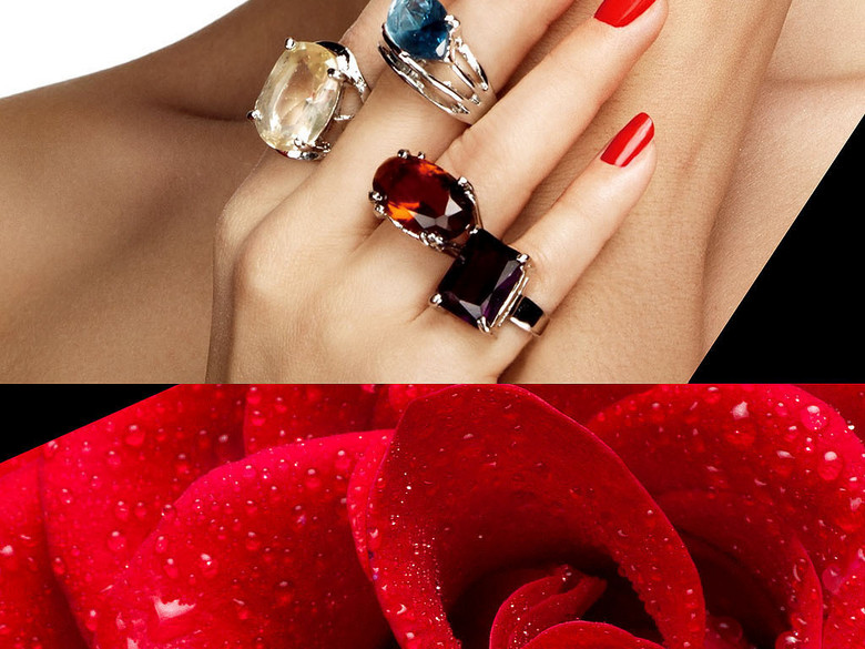 时尚美甲创意宣传海报彩妆广告展板背景墙(图