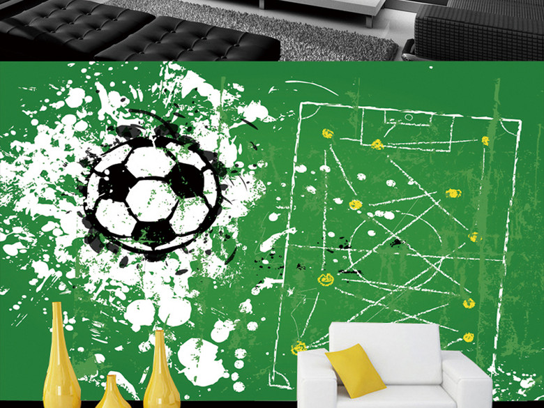 3D世界杯足球绘画背景墙饰装(图片编号:1582